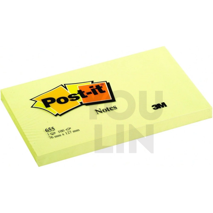 3M 655 (3'' x 5'') Yellow Post It Note / Sticky Notes