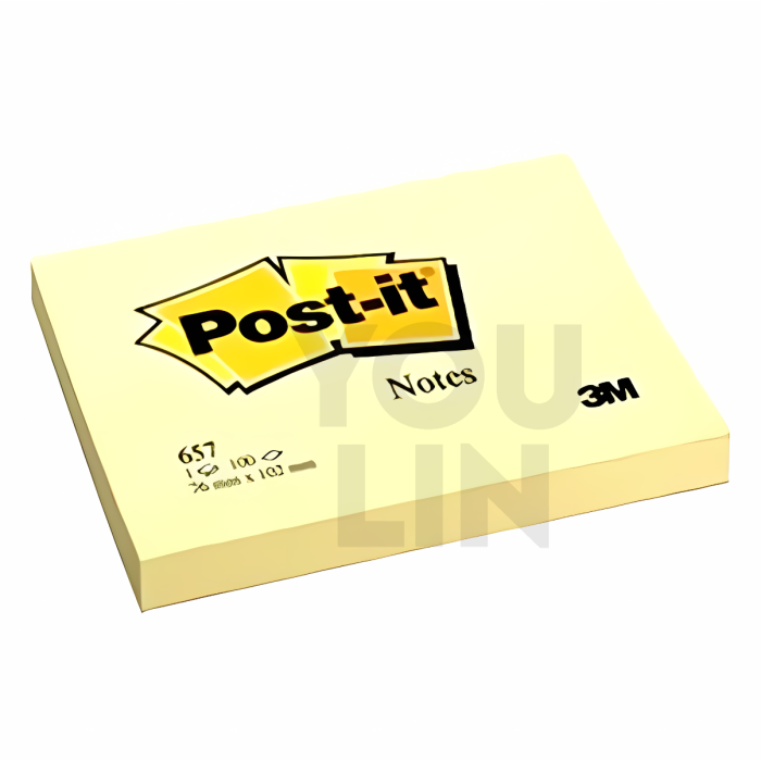 3M 657 (3'' x 4'') Yellow Post It Notes / Sticky Notes
