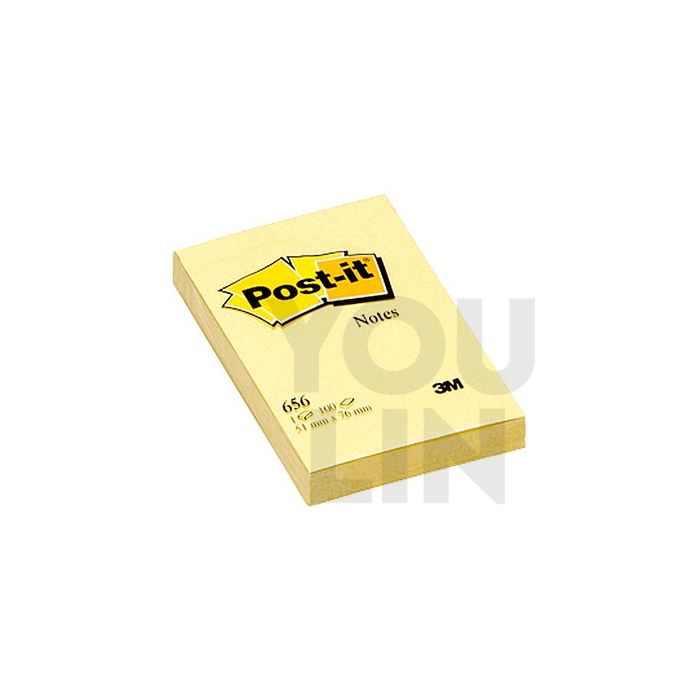 3M 656E (1.81'' x 3'') Yellow Post It Note / Sticky Notes (Promo)