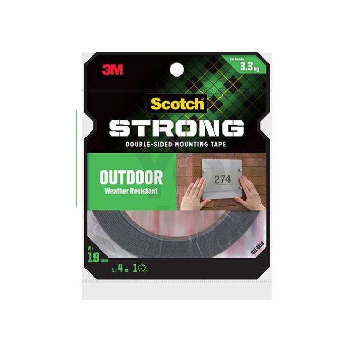 SCOTCH 411-S19 MOUNTING TAPE - OUTDOOR 19MM X 1.5M