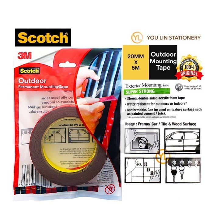 Scotch 5067G Outdoor Mounting Tape 20mm x 5m