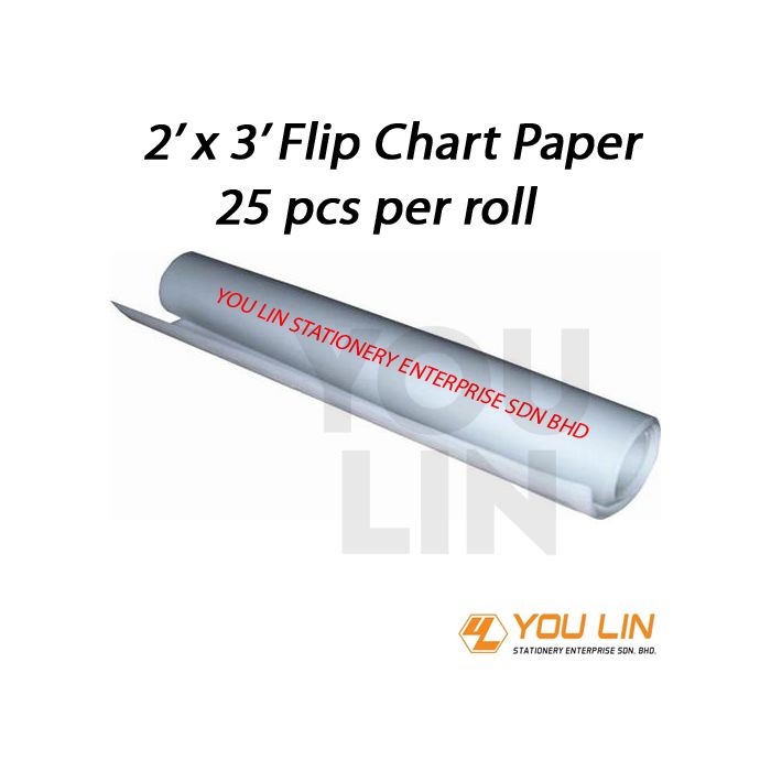 Flip Chart Paper 2'' x 3'' - 25pc/Roll