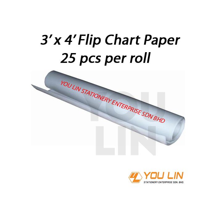 Flip Chart Paper 3'' x 4'' - 25pc/Roll