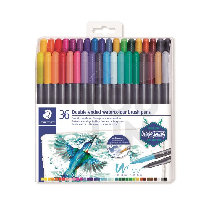 STAEDTLER 3001 TB36 02 Double-Ended Watercolour Brush Pen - 36colours