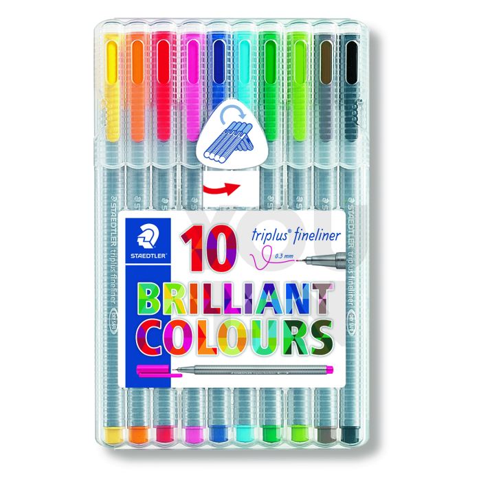 STAEDTLER 334 SB10 Triplus Fineliner Set of 10 Colors
