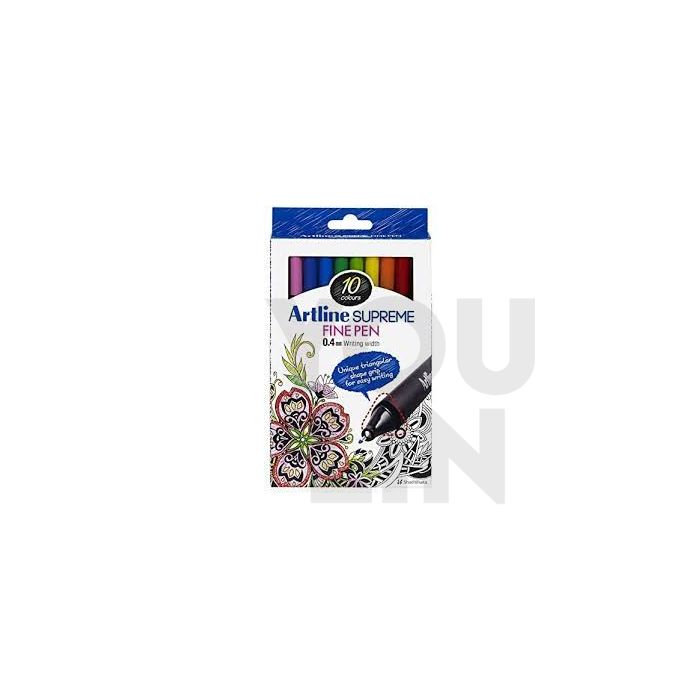 Artline EPFS-200/10W Supreme Writing Pen 0.4mm 10 Colour