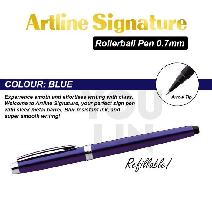 Artline EKSG-4400 Signature Roller Ball Pen 0.7mm - Blue Barrel
