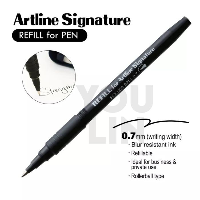 Artline EKSG-400RF Signature Roller Ball Refill 0.7mm - Black