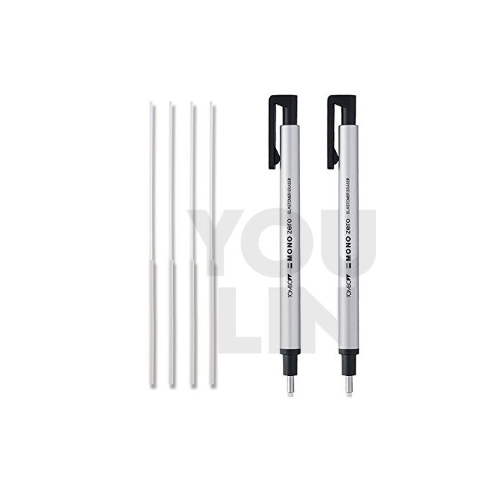TOMBOW EH-Kur-04 Mono Zero Pen Eraser  2.3MM Round - Silver