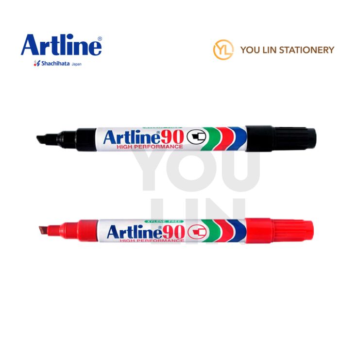 Artline 90 Permanent Marker Pen 2.0-5.0mm 2'S - Black/Red