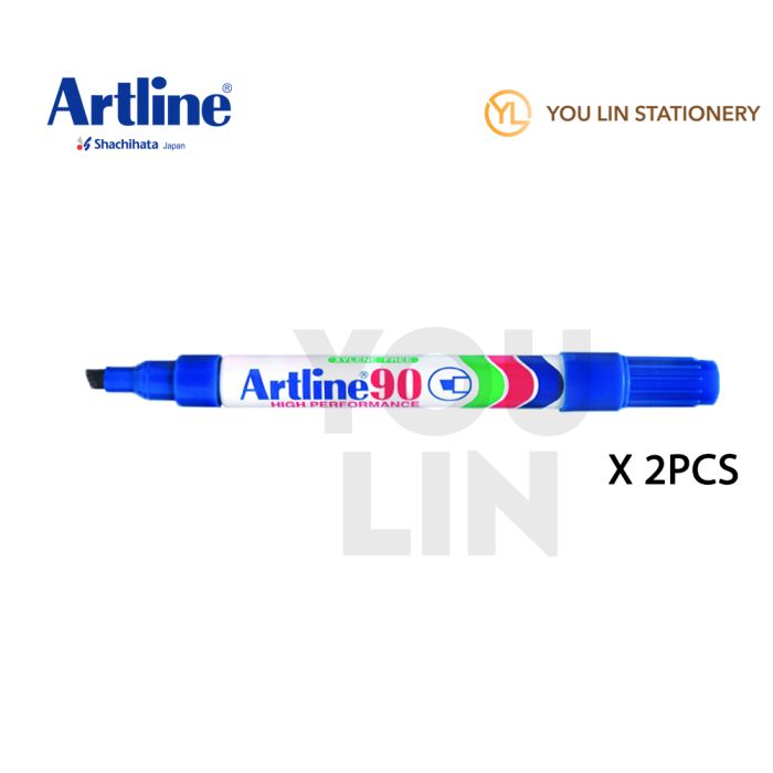 Artline 90 Permanent Marker Pen 2.0-5.0mm 2'S - Blue