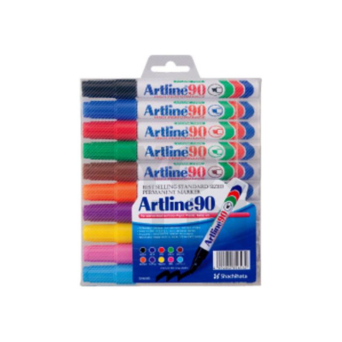 Artline 90 Permanent Marker Pen 2.0-5.0mm 2'S - Black