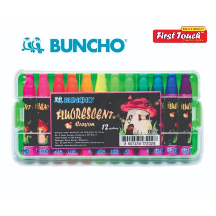 Buncho Fluorescent Crayon 12 Colour