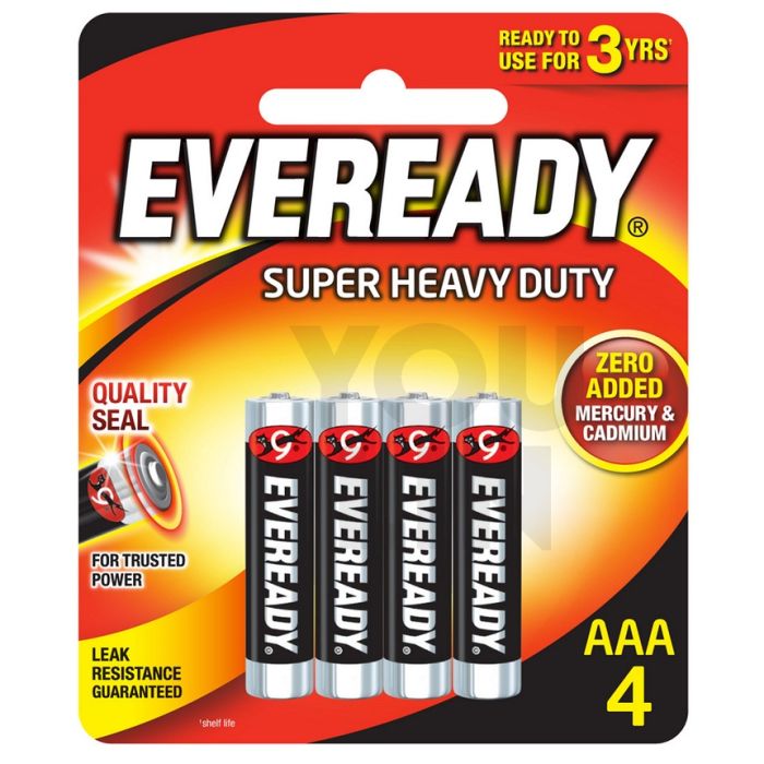 Eveready 1212BP4 AAA Super Heavy Duty Battery 4pc Card