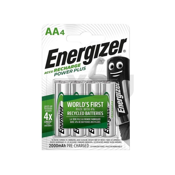 Energizer NH15PPBP4 NIMH AA Rechargeable Battery 2000mah 4pc Card