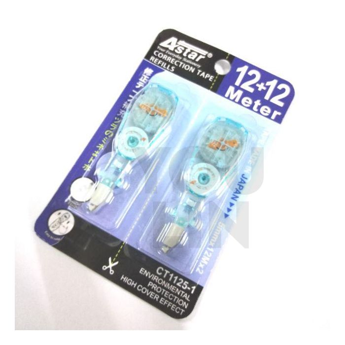 Astar CT-1125-1 Correction Tape Refill 12M X 5MM X2PCS