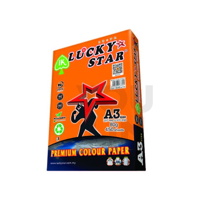 Luckystar CS240 A3 80gm Color Paper 450'S - Saffron