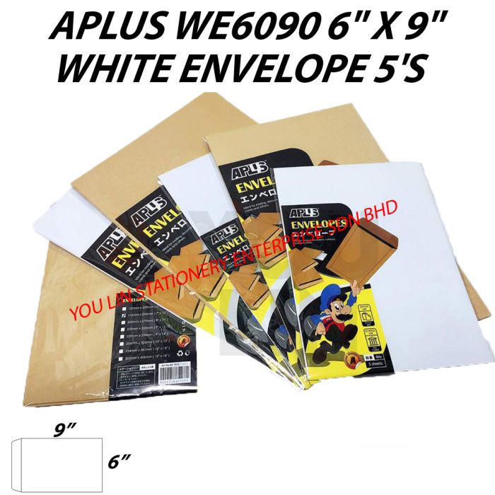 APLUS WE6090 6" X 9" White Envelope 5'S