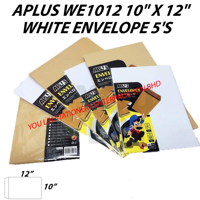 APLUS WE1012 10" X 12" White Envelope 5'S