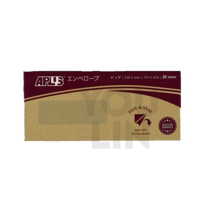APLUS BWE4090 4" X 9" Brown Window Envelope 20'S (P&S)