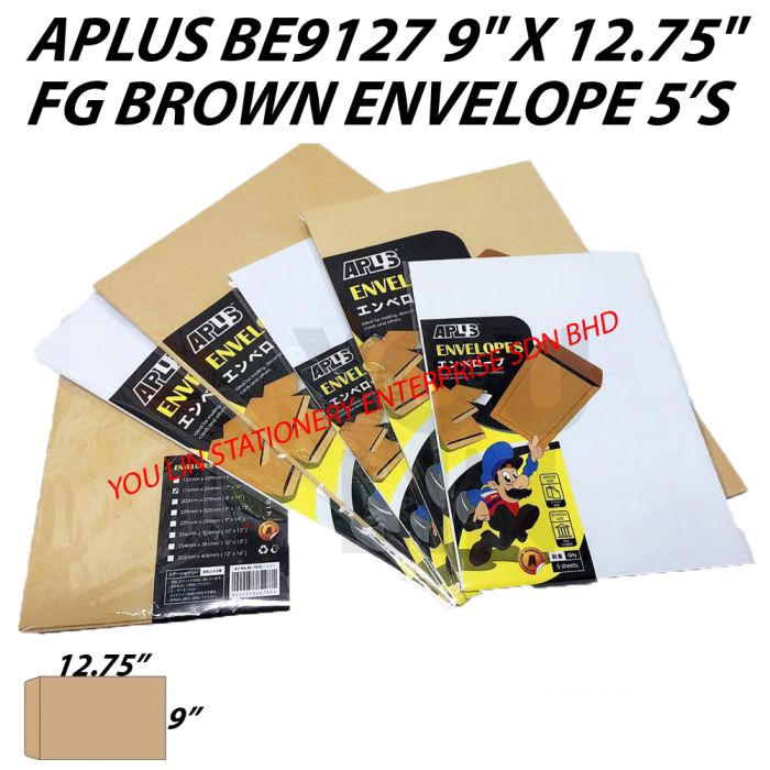 APLUS BE9127 9" X 12.75" FG Brown Envelope 5'S
