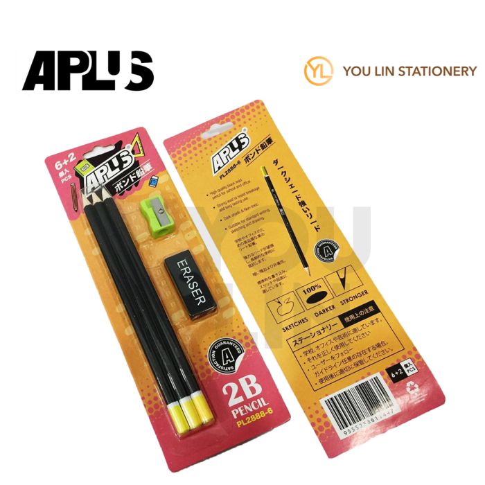 APLUS PL2888-6 2B Pencil 6'S + Spr + Era