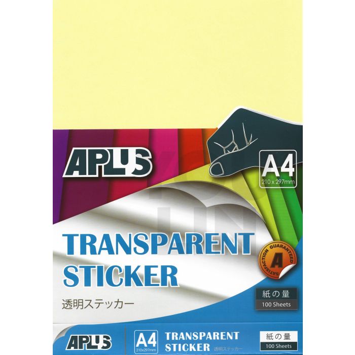 APLUS A4 Transparent Sticker 100'S