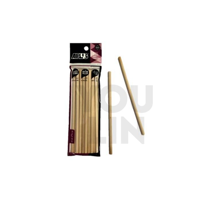 APLUS Round Wood Stick 15cm 15pcs - Plain