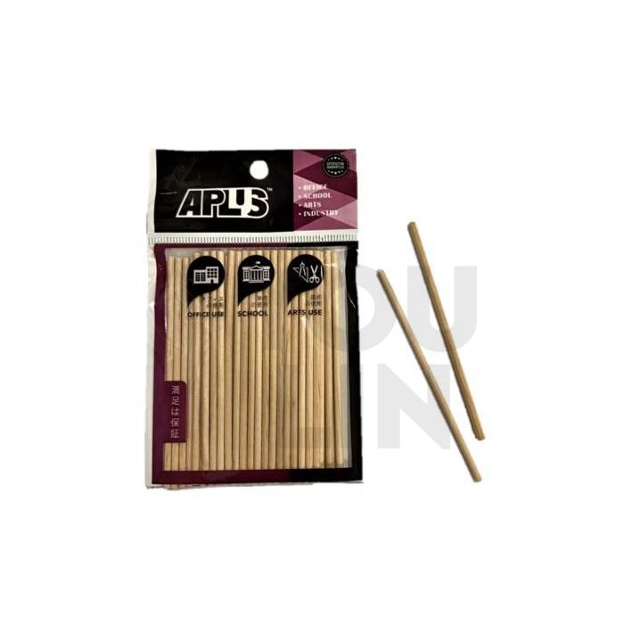 APLUS Round Wood Stick 10cm 40pcs - Plain