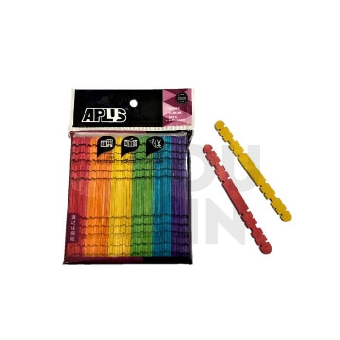 APLUS Magic Pine Wood Stick 11.4cm 50pcs - Colour
