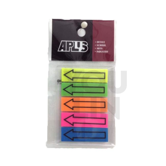 APLUS 44125 44MM X 12.5MM Assorted 5 Colour Stick Note - Arrow