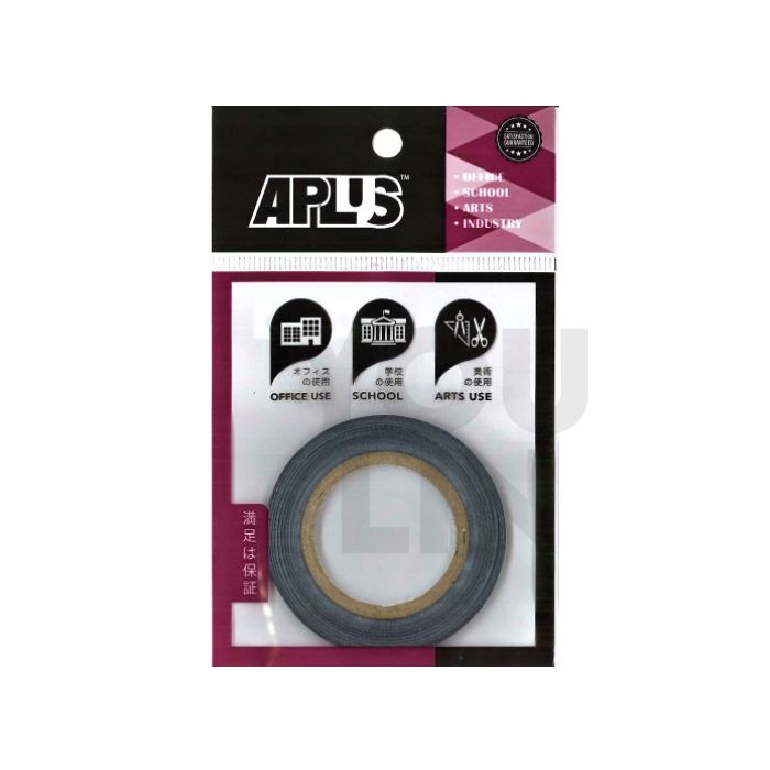 APLUS 3MM X 33Y Whiteboard Line Tape - Black