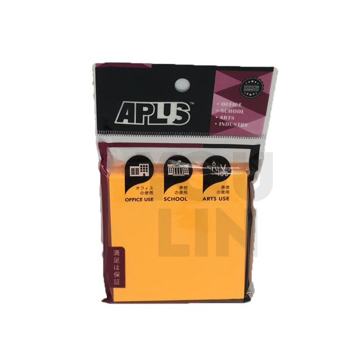 APLUS SN33CO 3'' X 3'' Stick On Note - Cyber Orange