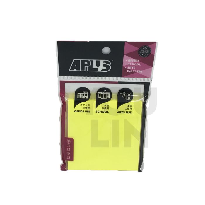 APLUS SN33CY 3'' X 3'' Stick On Note - Cyber Yellow