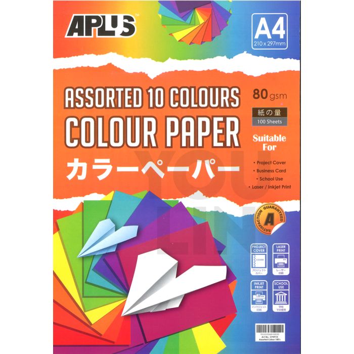 APLUS CP4910 A4 80gm Asst 10c Mix Dark & Cyber Paper 100'S