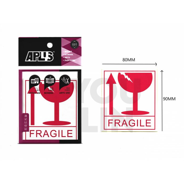 APLUS Fragile Sticker 9CM X 8CM 10'S