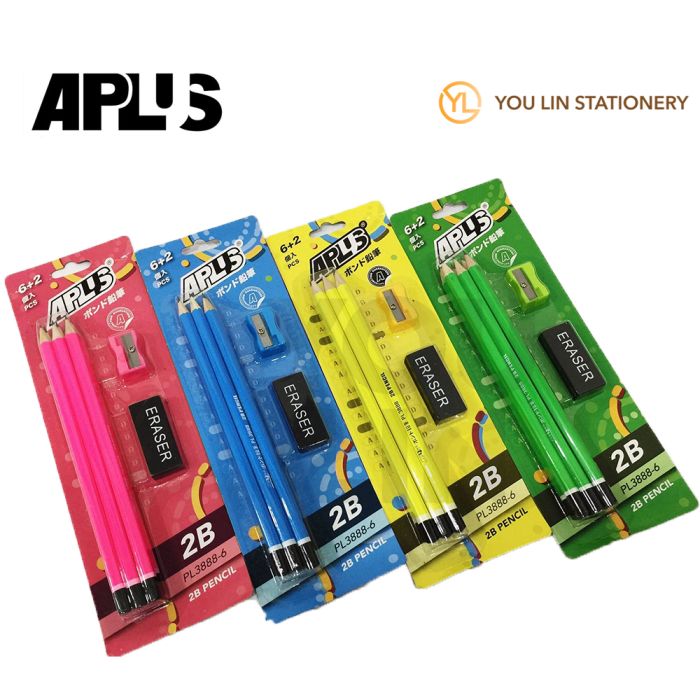 APLUS PL3888-6 2B PENCIL 6' + Spr + Era