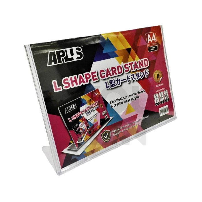 APLUS A471 Horizontal A4 L Shape Acrylic Card Stand / Brochure Stand