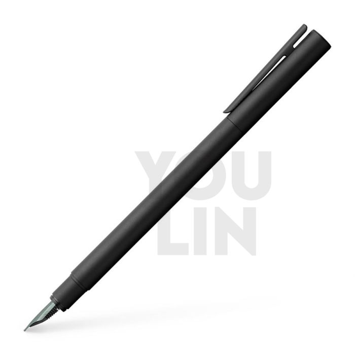 Faber Castell 342301 Neo Slim S/S Fountain Pen F - Black Matt Black Chromed