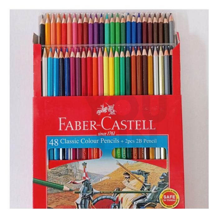 Faber Castell 115887 48L Classic Colour Pencil+2PC Tri-Grip 2B