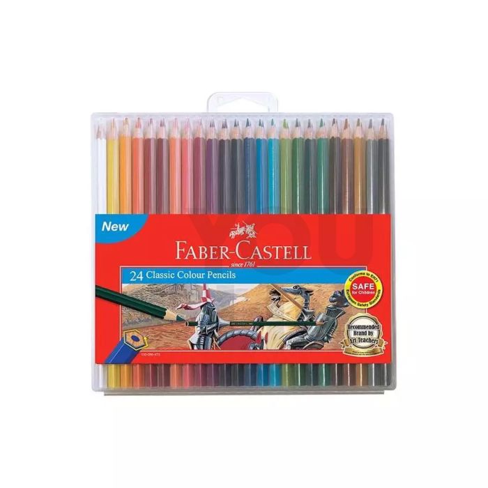 Faber Castell 115884 24L Classic Colour Pencil+1PC Tri-Grip 2B