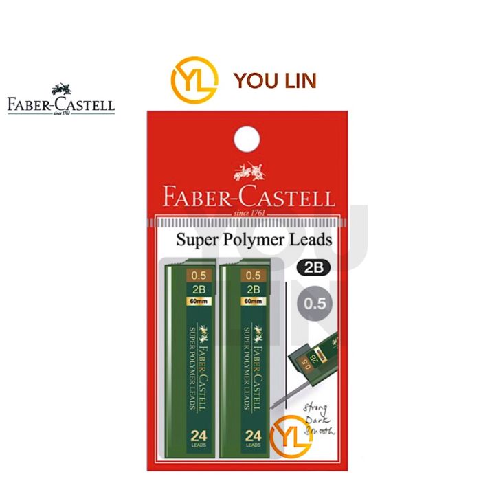 Faber Castell 124533 0.5MM 2B Super Polymer Leads 2XPB