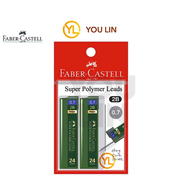 Faber Castell 124733 0.7MM 2B Super Polymer Leads 2XPB