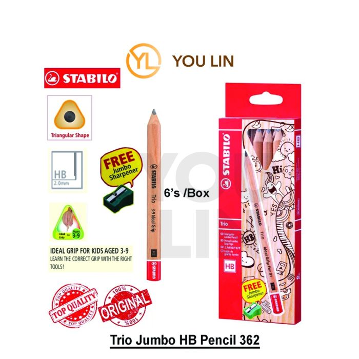 STABILO 362 HB6P1 Trio Jumbo Hb Pencil