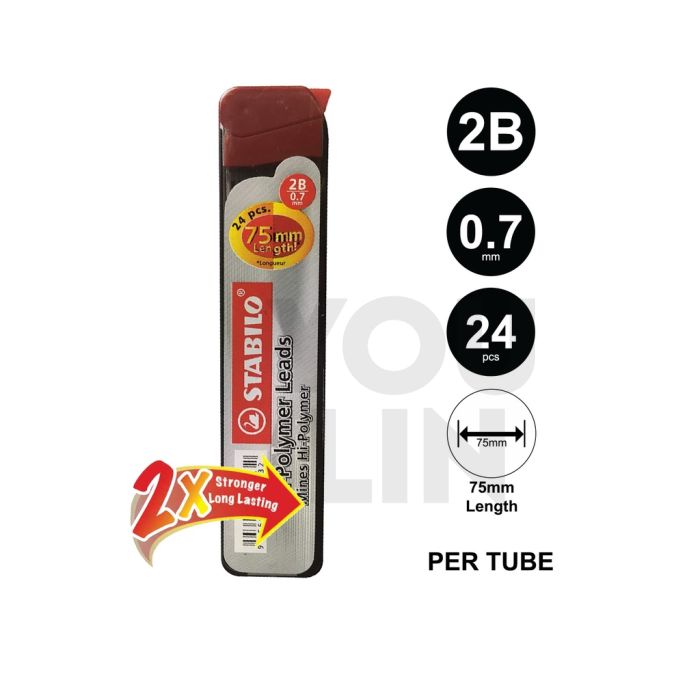 STABILO 3208 0.7MM 2B P/Leads - 24Pcs