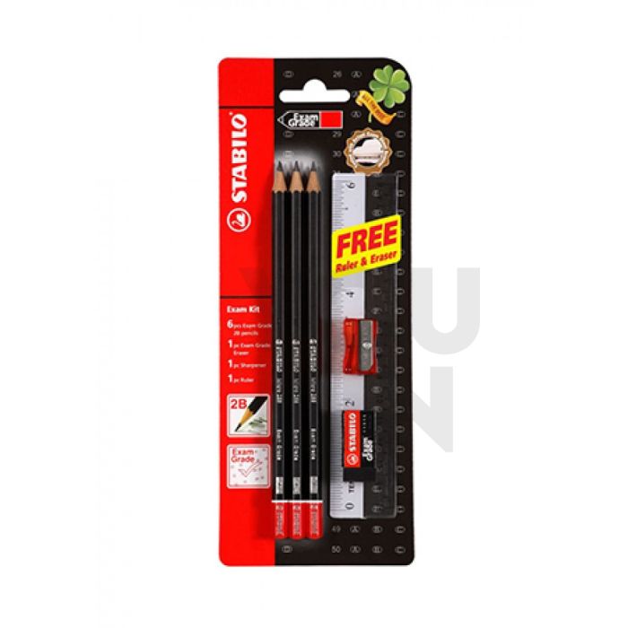 STABILO Micro 288-BL6 2B Pencil W/Era & Sharp