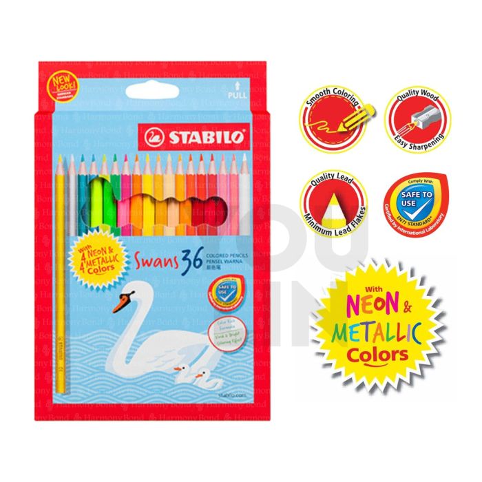 STABILO 1878M 36C Neon & Metalic Colour Pencil (L)