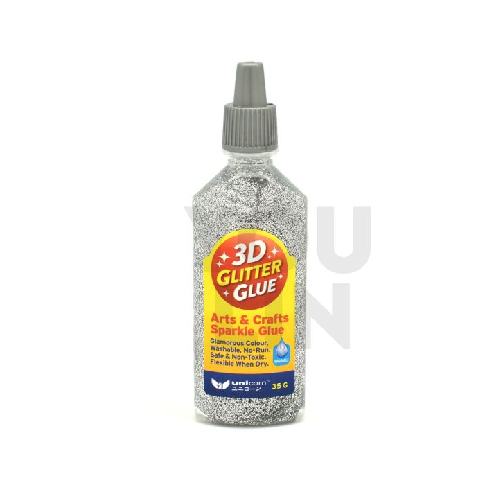 Unicorn UGG-35GS 35g 3D Glitter Glue - Silver
