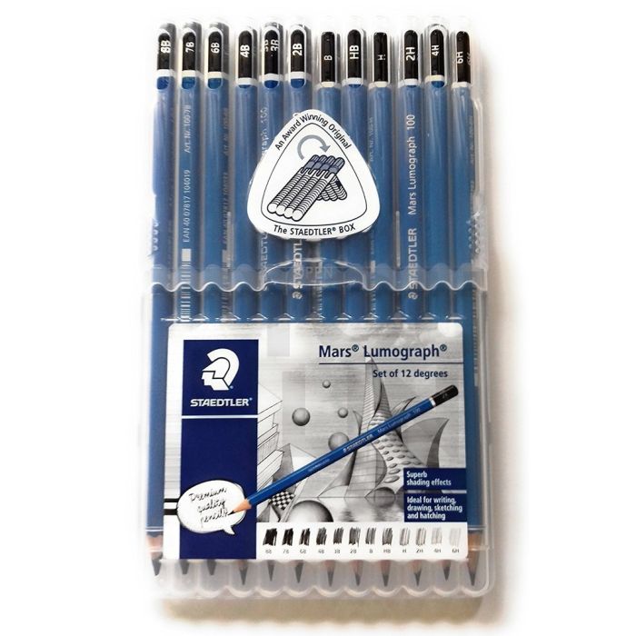 STAEDTLER 100-S C12 Mars Lumograph Pencil Set of 12 Degrees