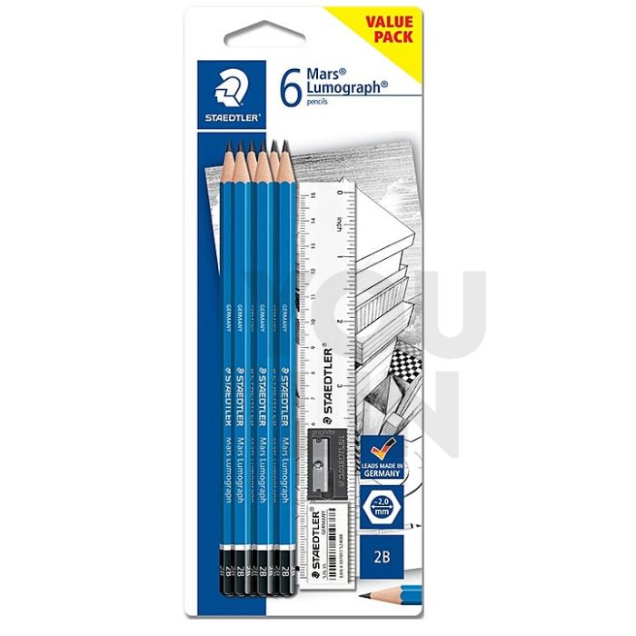 STAEDTLER 130462BBK610 Norica 2B Pencil Set + Era + Spr